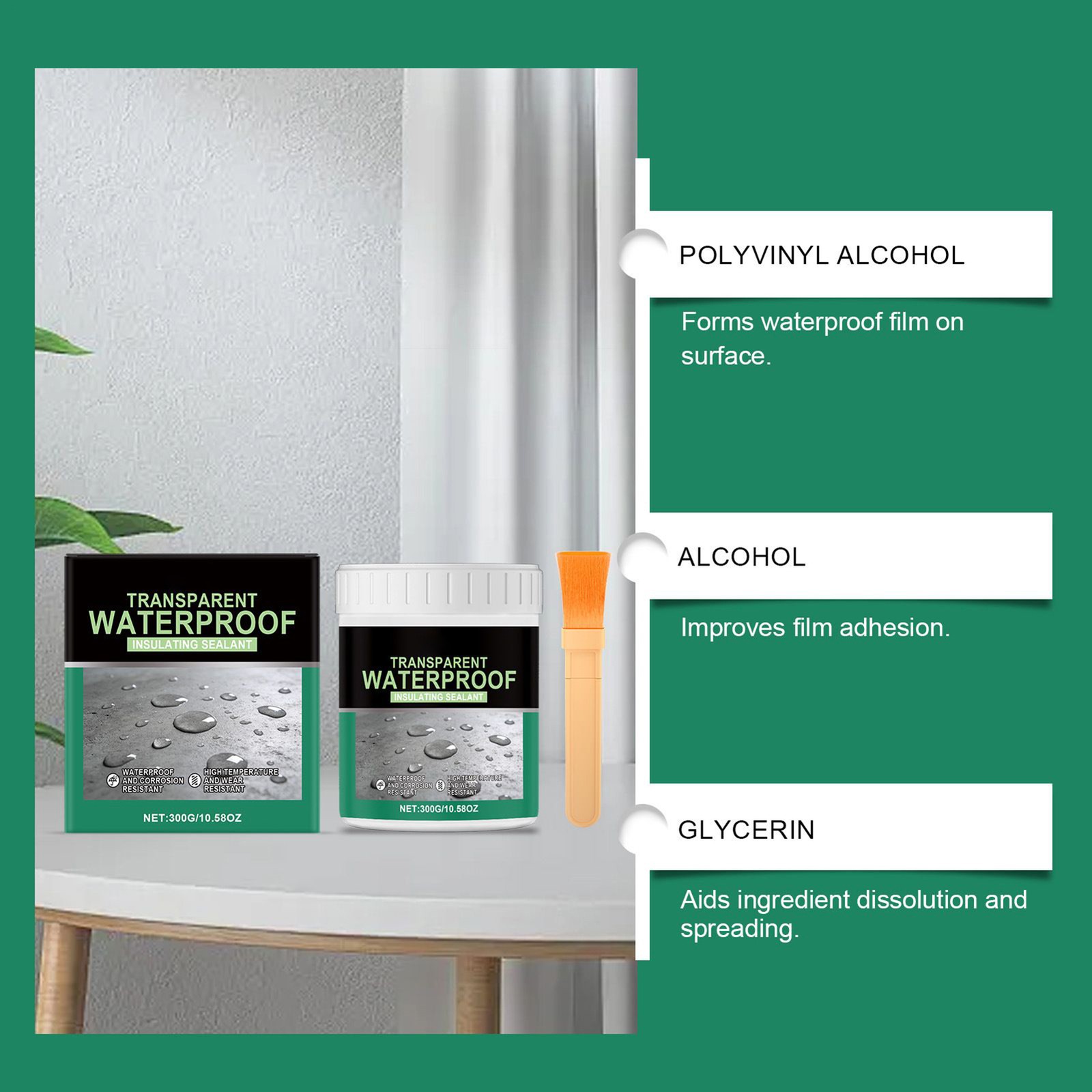 300g Invisible Waterproof Agent Insulating Sealant Anti-Leakage Agent + Brush