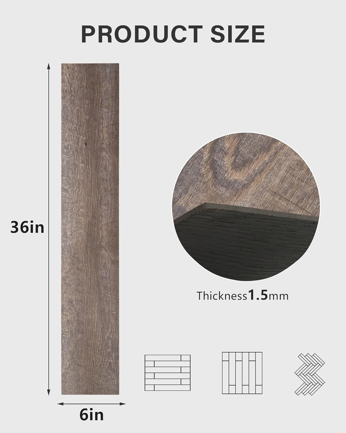 Peel and Stick Vinyl Flooring Tiles, 36 Sq. Ft. Twisted Gray Oak Design