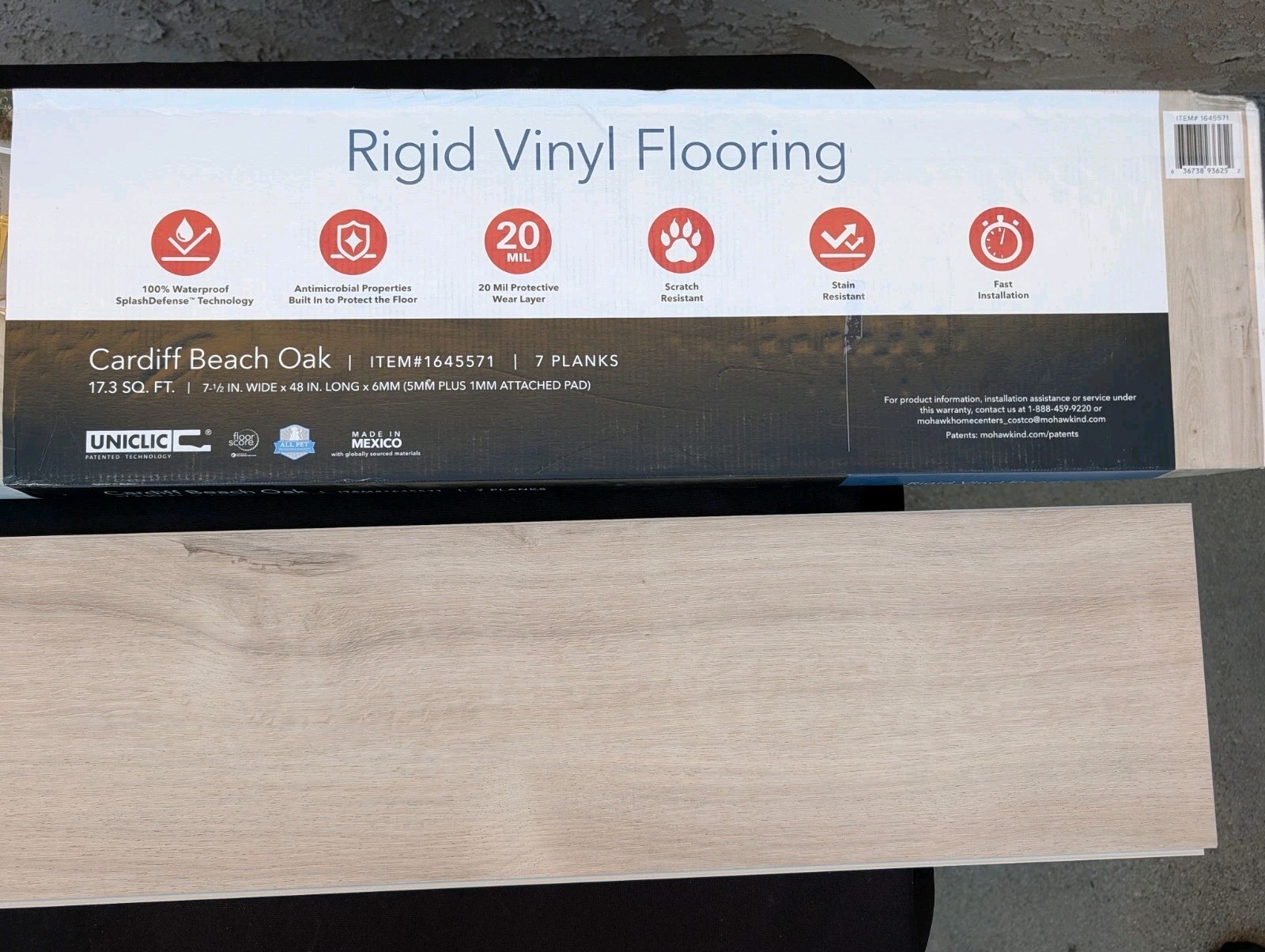 New Mohawk Cardiff Beach Oak Waterproof Luxury Vinyl Plank Flooring
