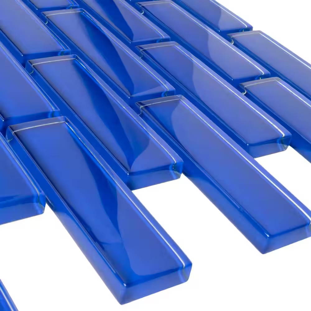 Cobalt Blue 11.9 In. X 11.9 In. Polished Glass Mosaic Tile (4.92 Sq. Ft./Case)