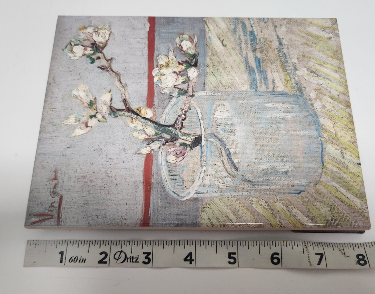 Van Gogh Sprig of Flowering Almond Table Easel Back or Wall Hanging Ceramic Tile