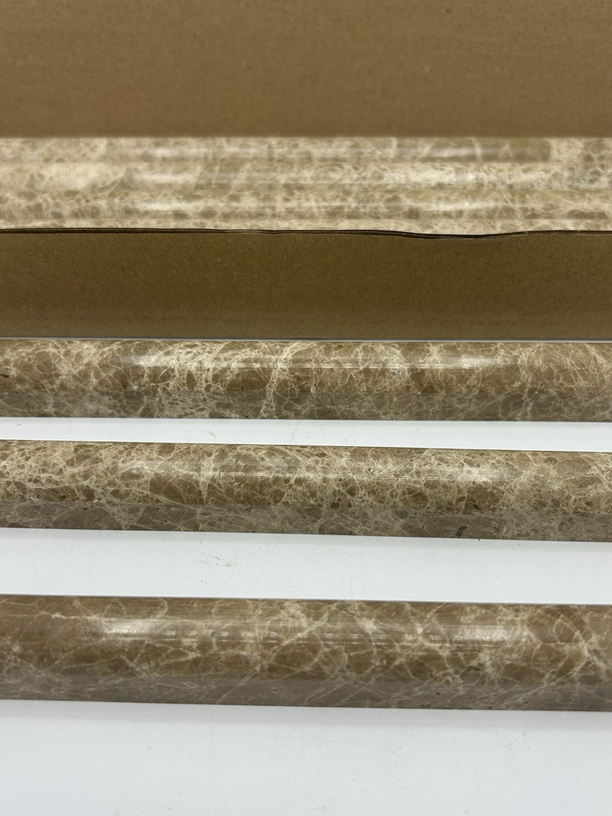 3/4″x12″ Walnut Marble Travertine Chair Rail Pencil Profile Molding Tile 8 Pack