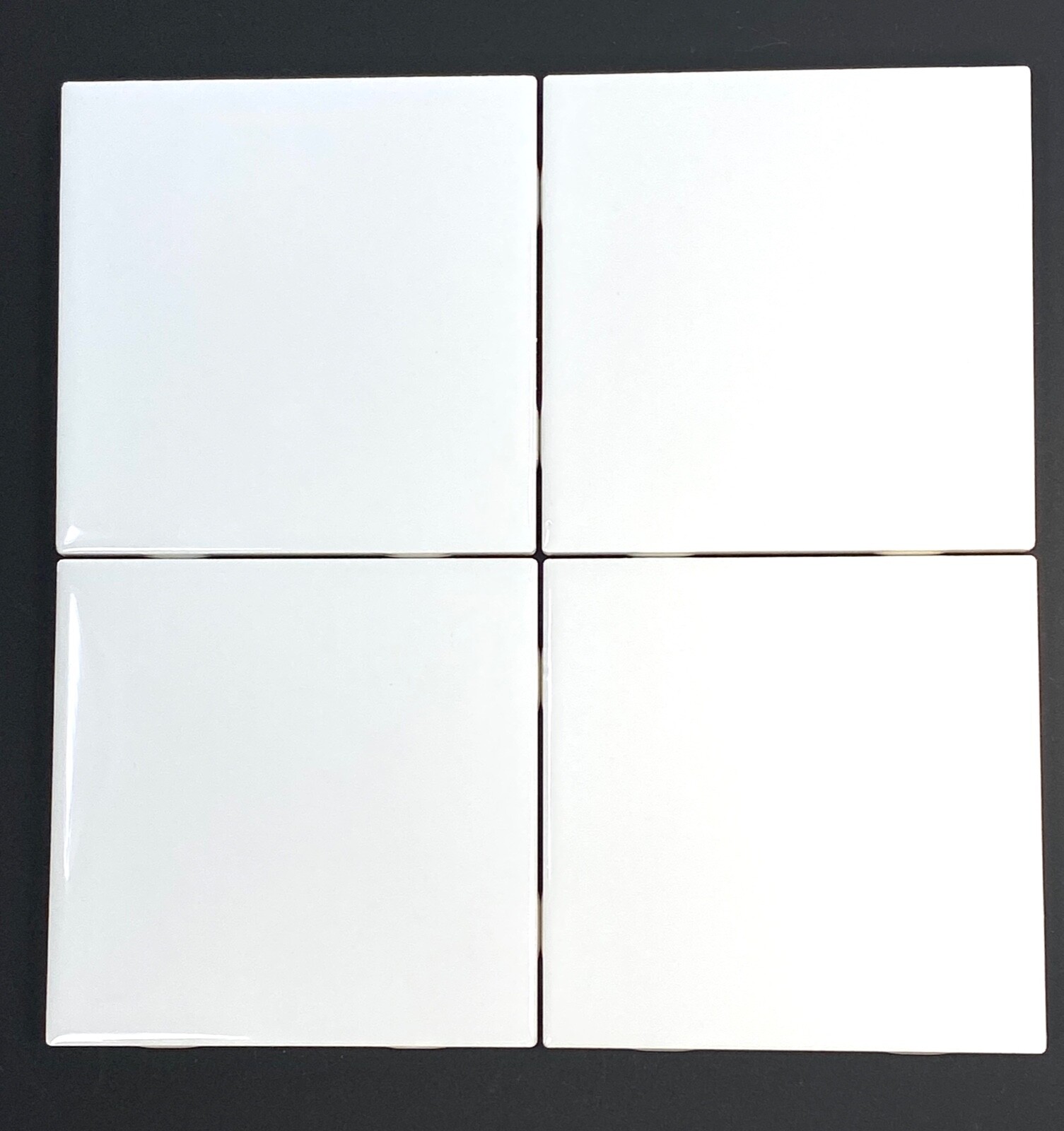 4 PIECES NEW Vintage American Olean Ceramic Wall Tile 4×4 Ice White (0025) Gloss