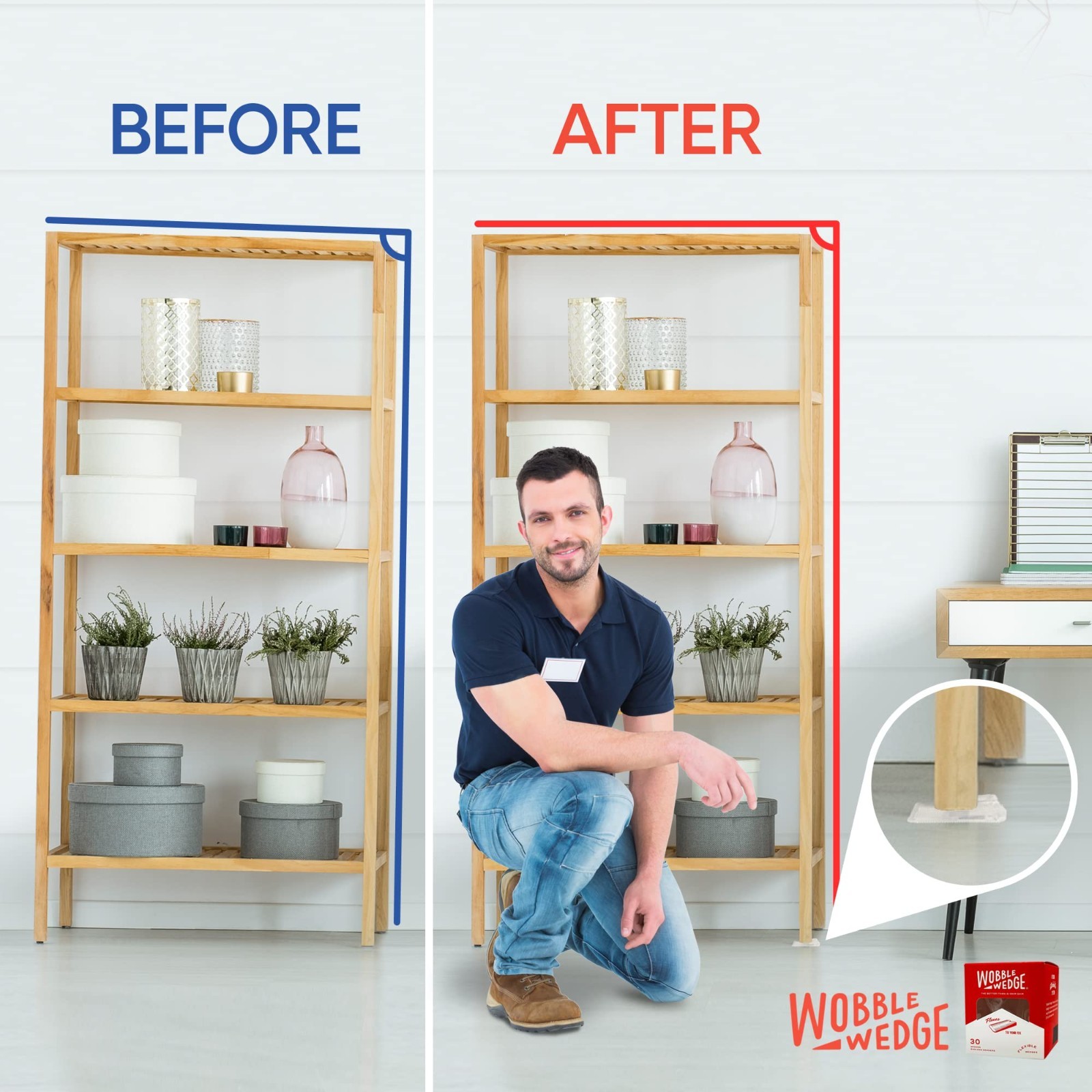 Flexible Plastic Leveling Shims – Home Improvement Furniture & Appliance Wedges