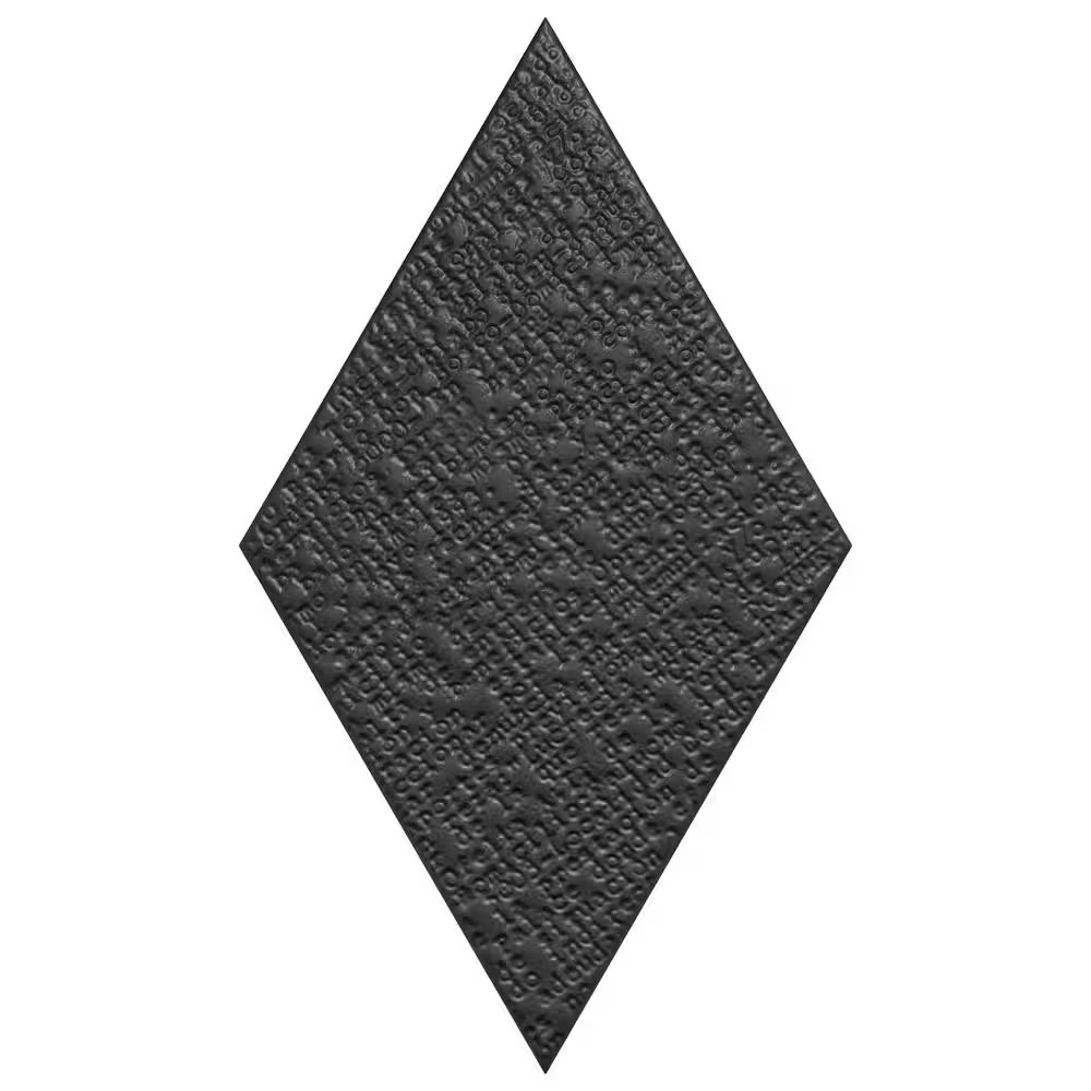Rhombus Black 5-1/2 In. X 9-1/2 In. Porcelain Floor and Wall Tile (11.4 Sq. Ft./