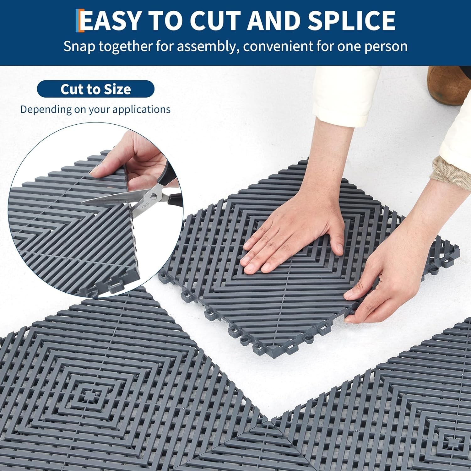 100 Pack Interlocking Garage Floor Tiles 12″x12″ Interlocking Floor Splicing Mat