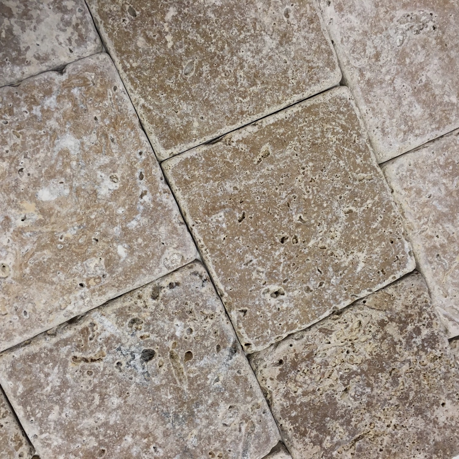 Noce 4×4 Tumbled Travertine Tile Backsplash Floor Wall (Sold by 1SF) Patio