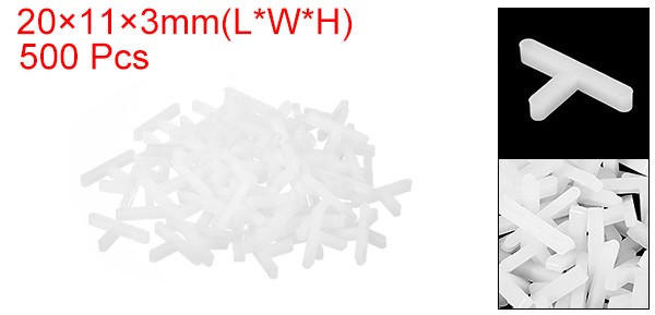 500Pcs Wall Floor Tile Plastic T Shape Spacers Tiling Tool 1.5mm 1/16″ White