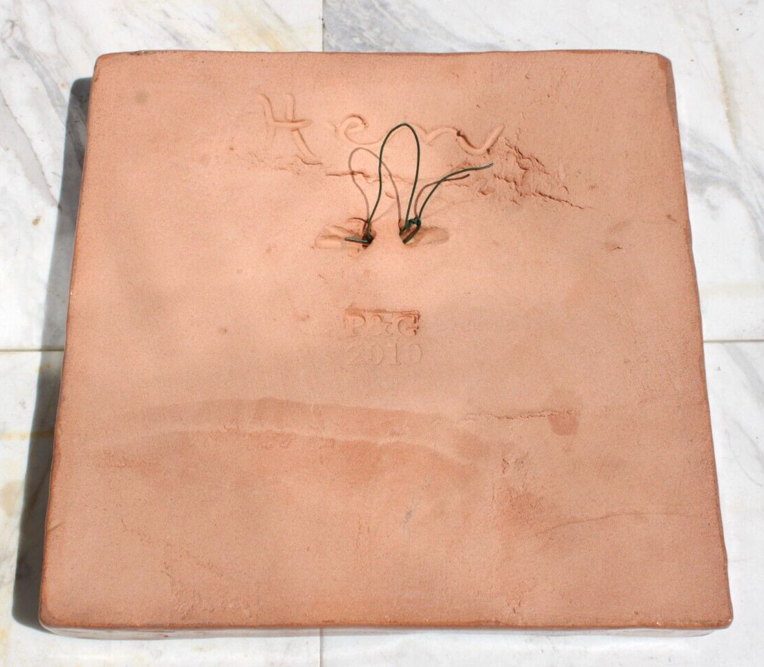 Large 8″ x 8″ P&G Ceramic Tile Wall Hanging Terra Cotta Glazed Hen 2010