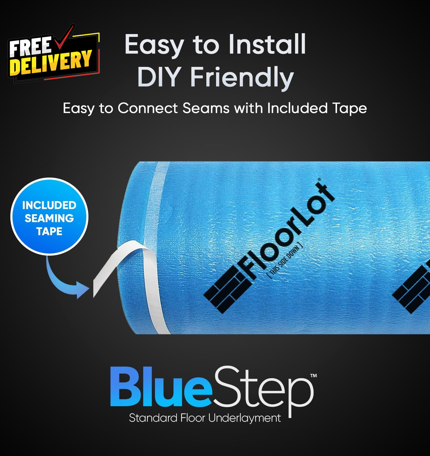 Bluestep Underlayment with Moisture Barrier for Laminate and Wood Floors
