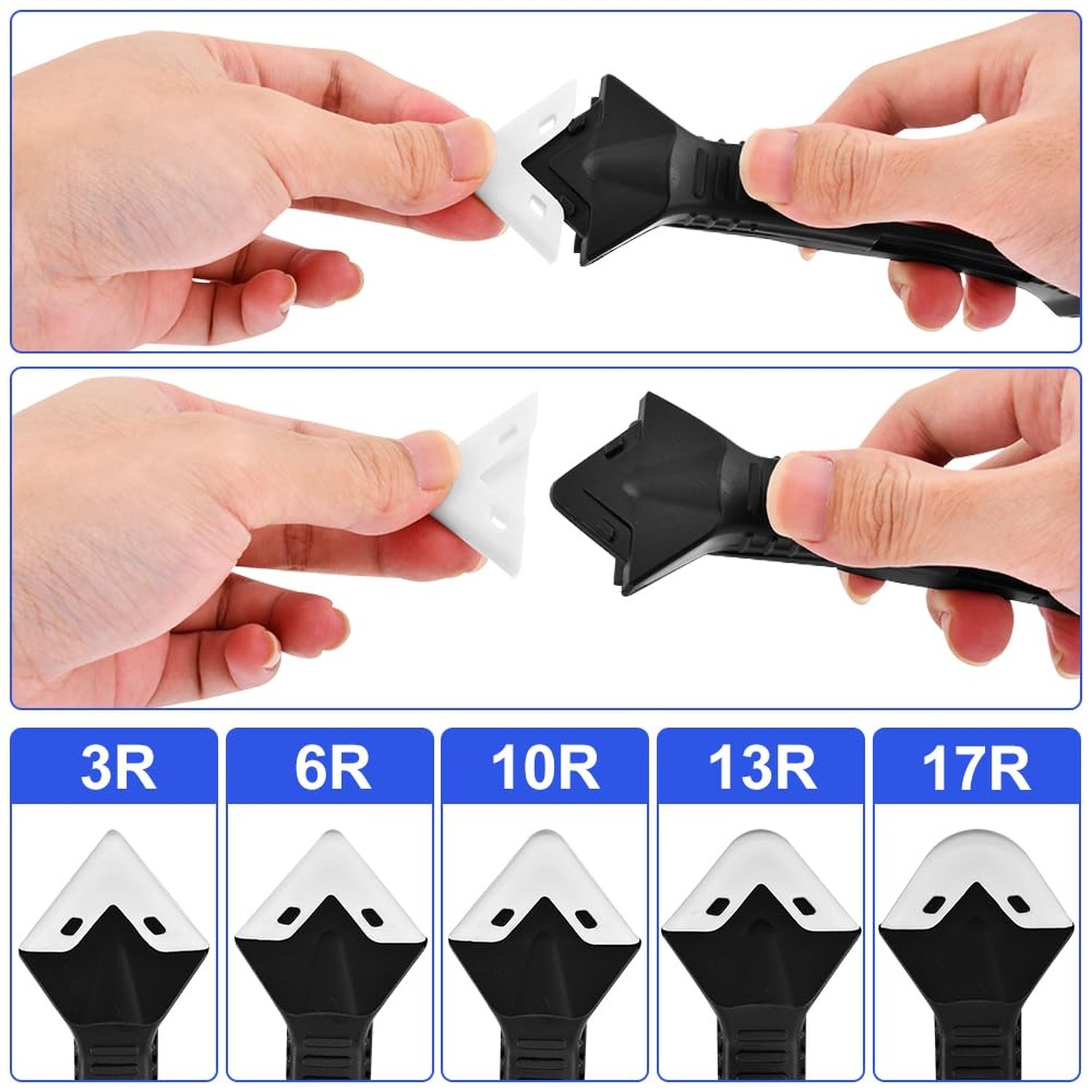 Silicone Caulking Tool, 3 in 1 Caulking Remover Glazing Compound Finishing To…