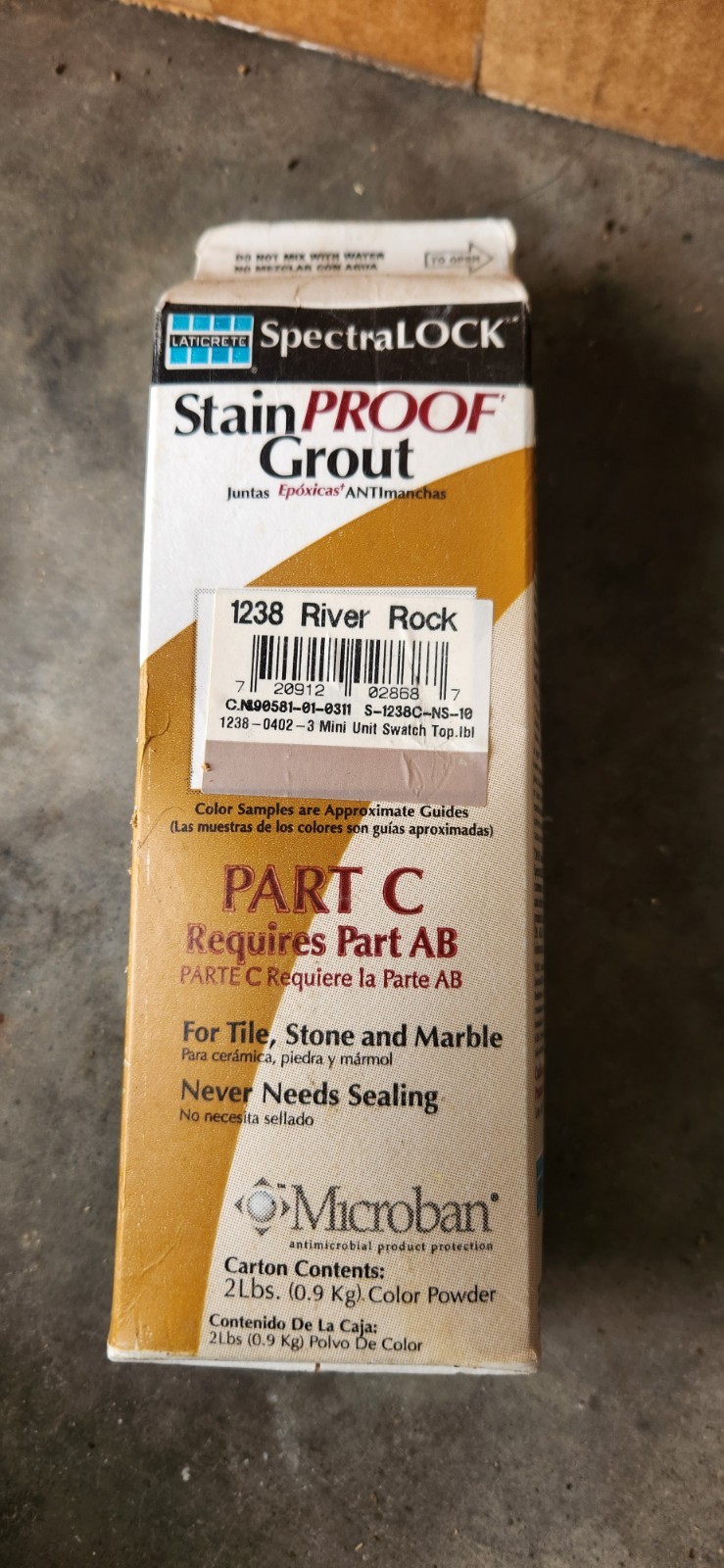Laticrete SpectraLOCK PRO Premium Grout Part C Powder Mini Unit river rock