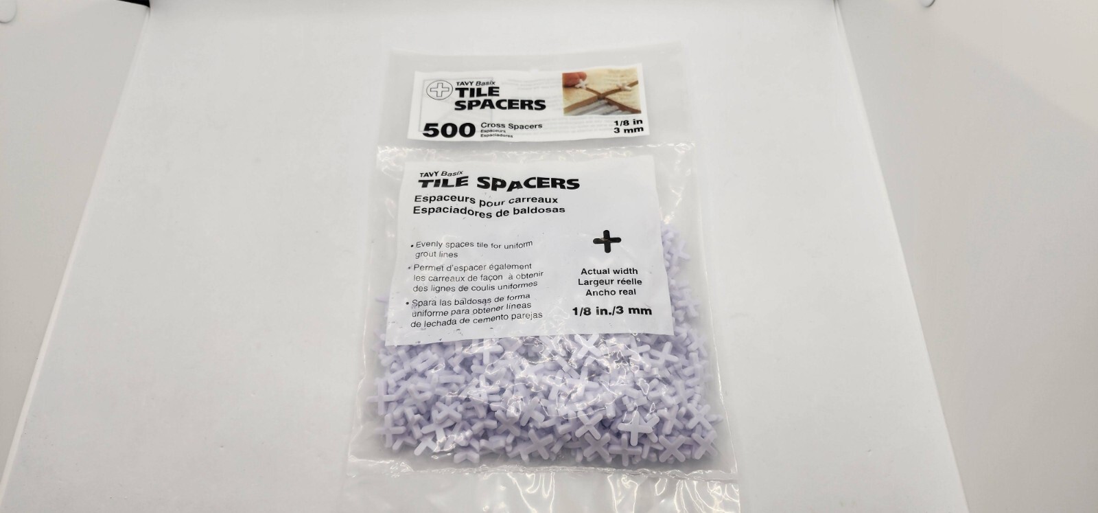 TAVY Basix 1/8″ 3mm Tile Cross Spacers – 500 Total Spacers