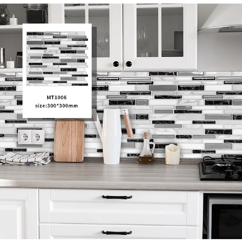 3D 10PCS 12”X12” Peel and Stick Kitchen Backsplash Tiles Self Adhesive Tile