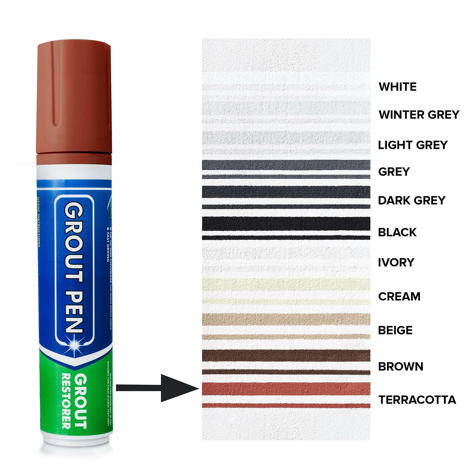 Grout Pen Tile Paint Marker Terracotta : Waterproof Tile Colorant Pen – Wide Tip