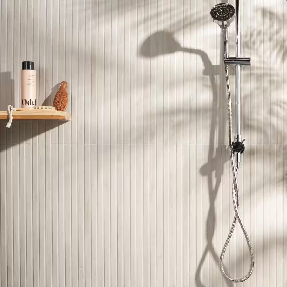 Montgomery Ribbon White 24 In. X 48 In. Matte Porcelain Floor and Wall Tile (15.