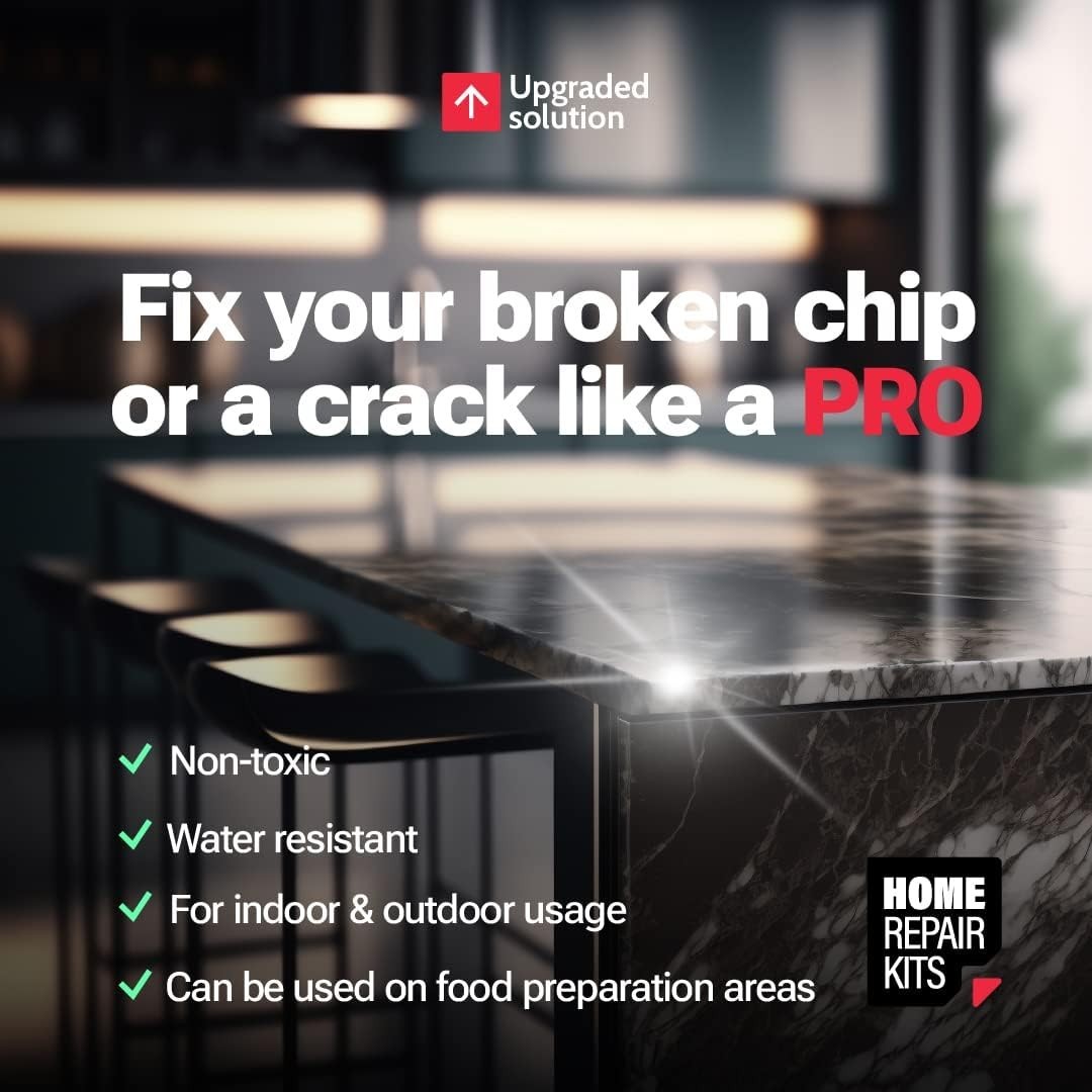 Professional-Quality Repair Kit for Chips & Cracks in Granite & Fiberglass