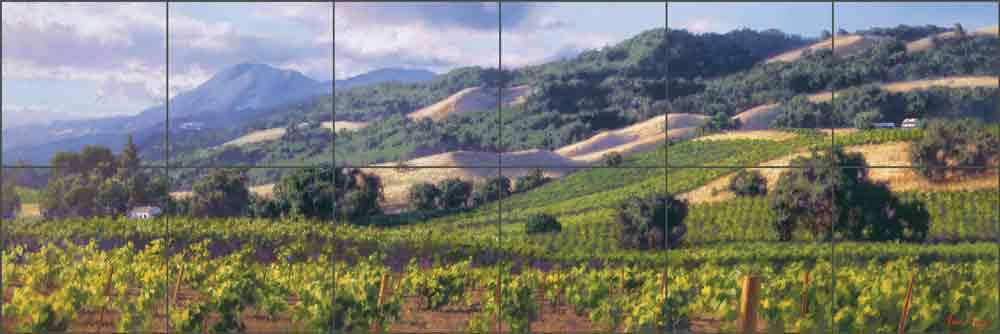 Vineyard Tile Backsplash Carey Wine Country Art Ceramic Mural GW-JC003