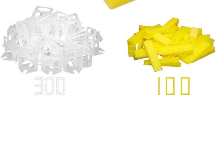 300-Piece Tile Spacers Clips and 100-Piece Reusable Wedges