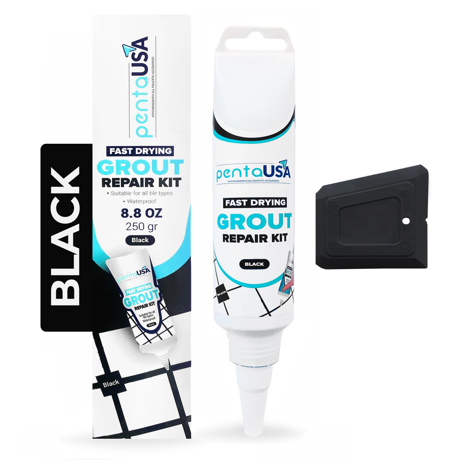 PentaUSA Tile Grout Repair Kit – Black Grout Filler, Triple Protection, Fast …