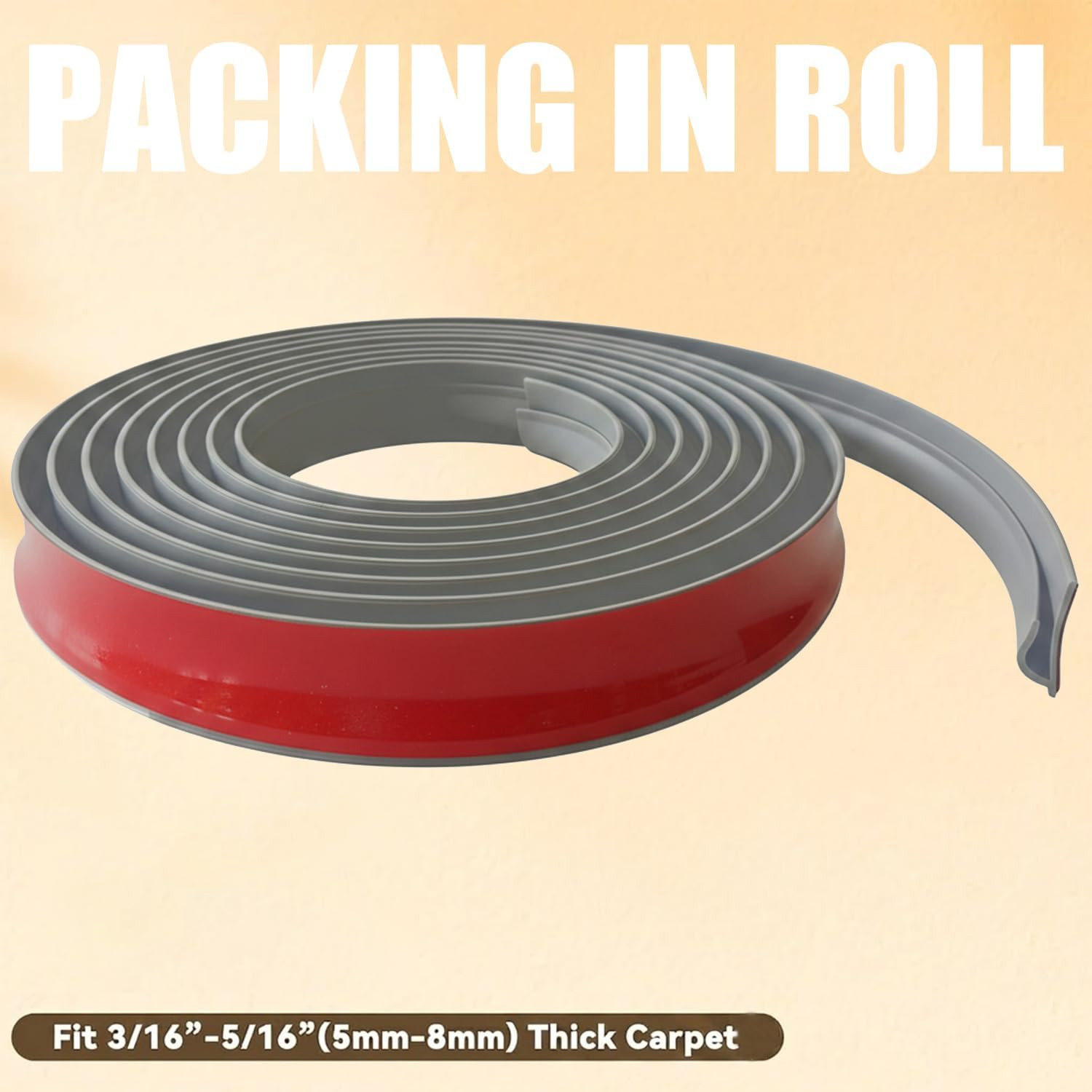 Carpet to Tile Transition Strip, Carpet Edge Trim, Gray 20Ft | Self Adhesive