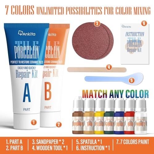 Ceramic Tile Repair Kit for Chips & Cracks – Color Match, Strong Adhesion Filler