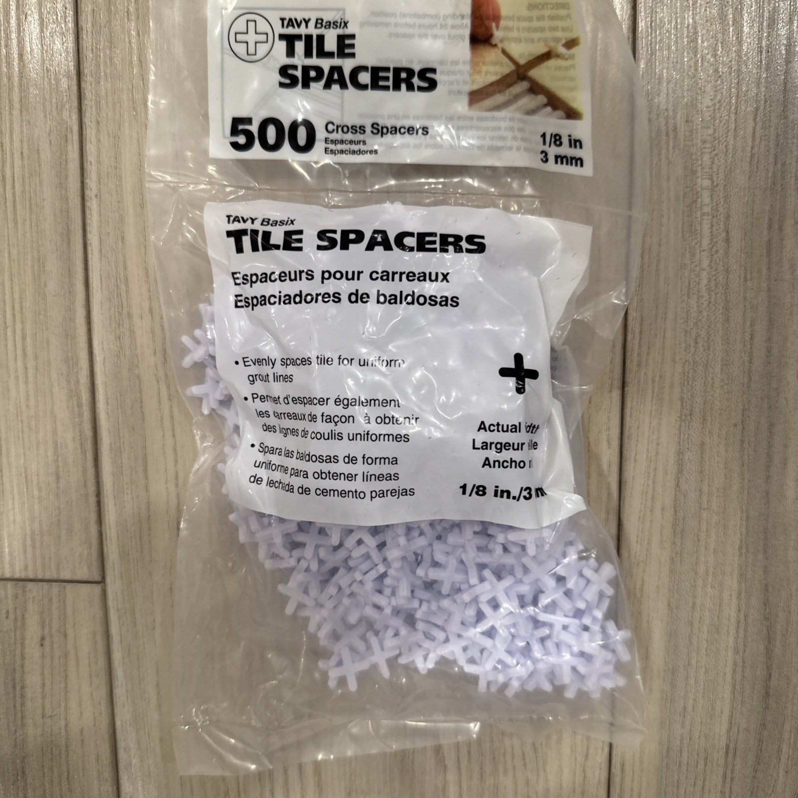 TAVY Basix 1/8-in (3mm) X-Shaped Tile Spacers 500-Pack