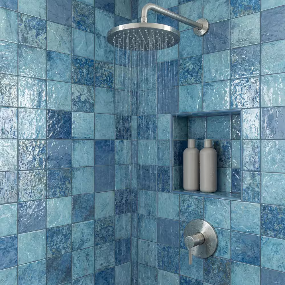 Adelaide Sky 6 In. X 6 In. Glossy Porcelain Wall Tile-Pool Look, 5.28 Sq. Ft./Ca