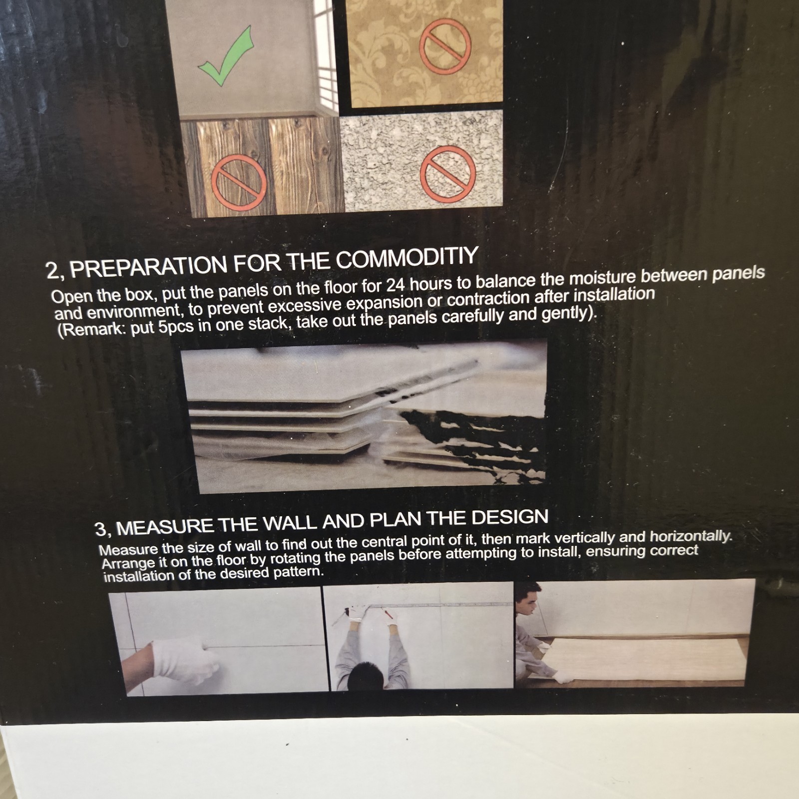 Art3d 3D Wall Panels Black Slat Fluted PVC Textured Tile Backsplash Accent Wall