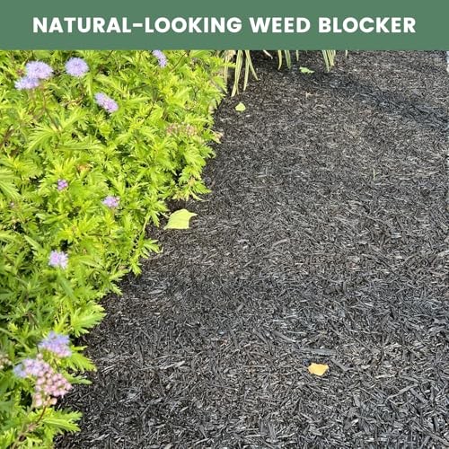 2 Pack Rubber Mulch Roll Mat for Landscaping Recycled Rubber Walkway Black