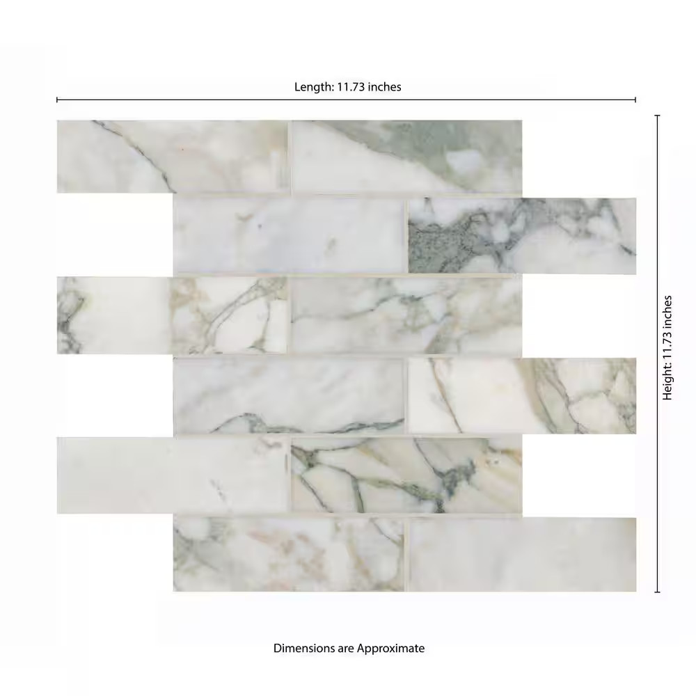 Coranado Green 12 In. X 12 In. Honed Marble Mesh-Mounted Mosaic Floor and Wall T