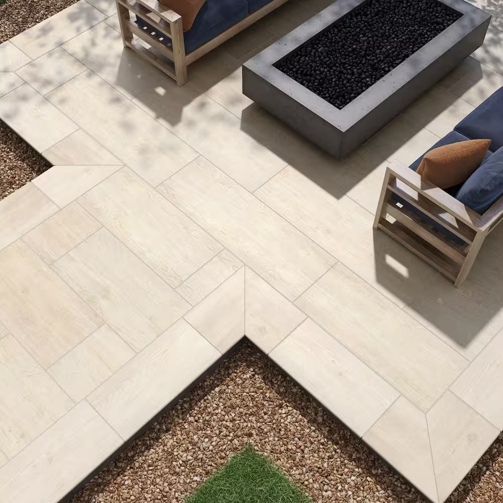 Caldera Blanca 2 Cm. X 16 In. X 47 In. Matte Porcelain Wood Look Paver Floor Til