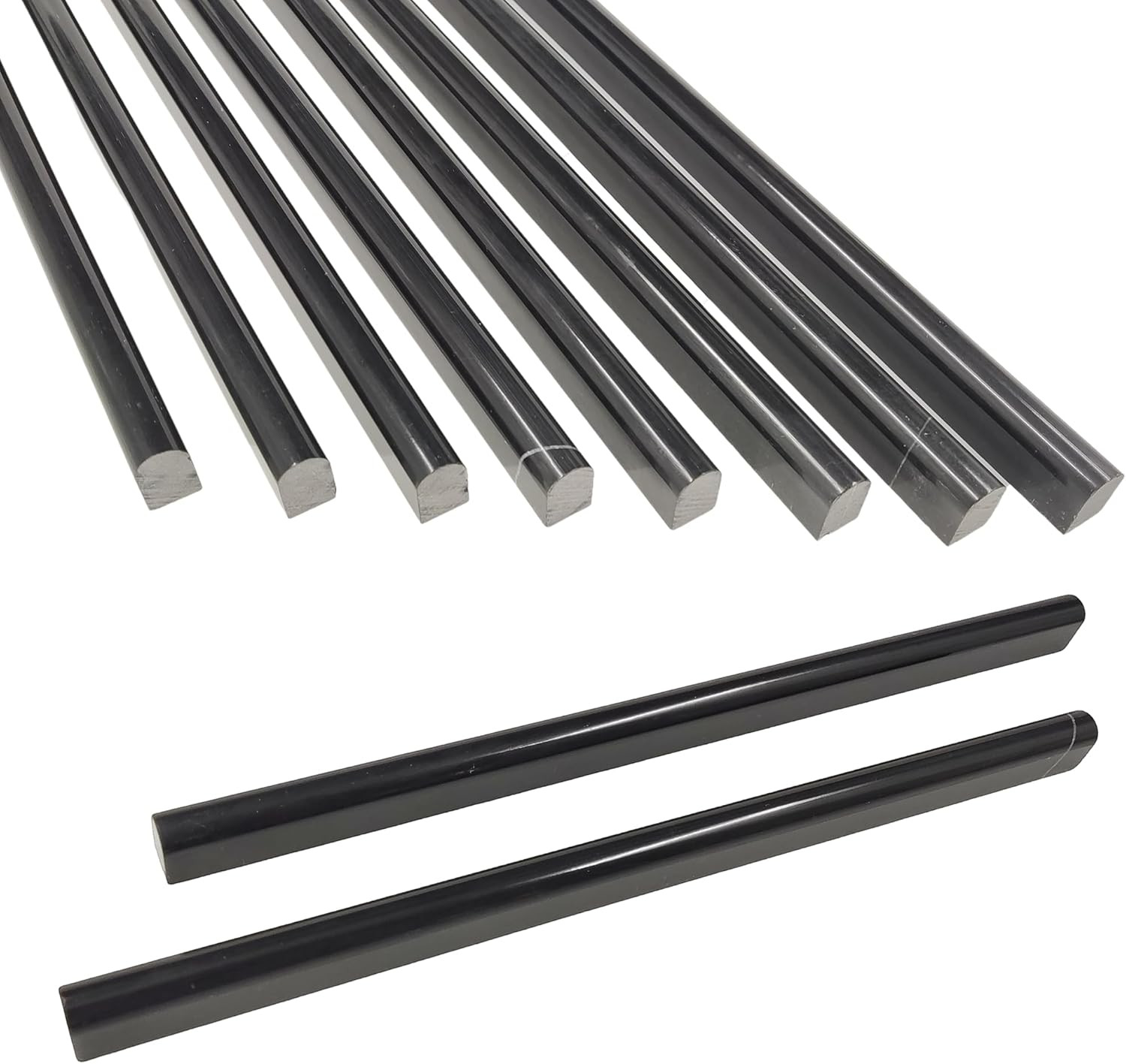 Black 15 Pack Marble Pencil Tile, 0.5″X12″ Polished Marble Tile Edge Trim for Ki