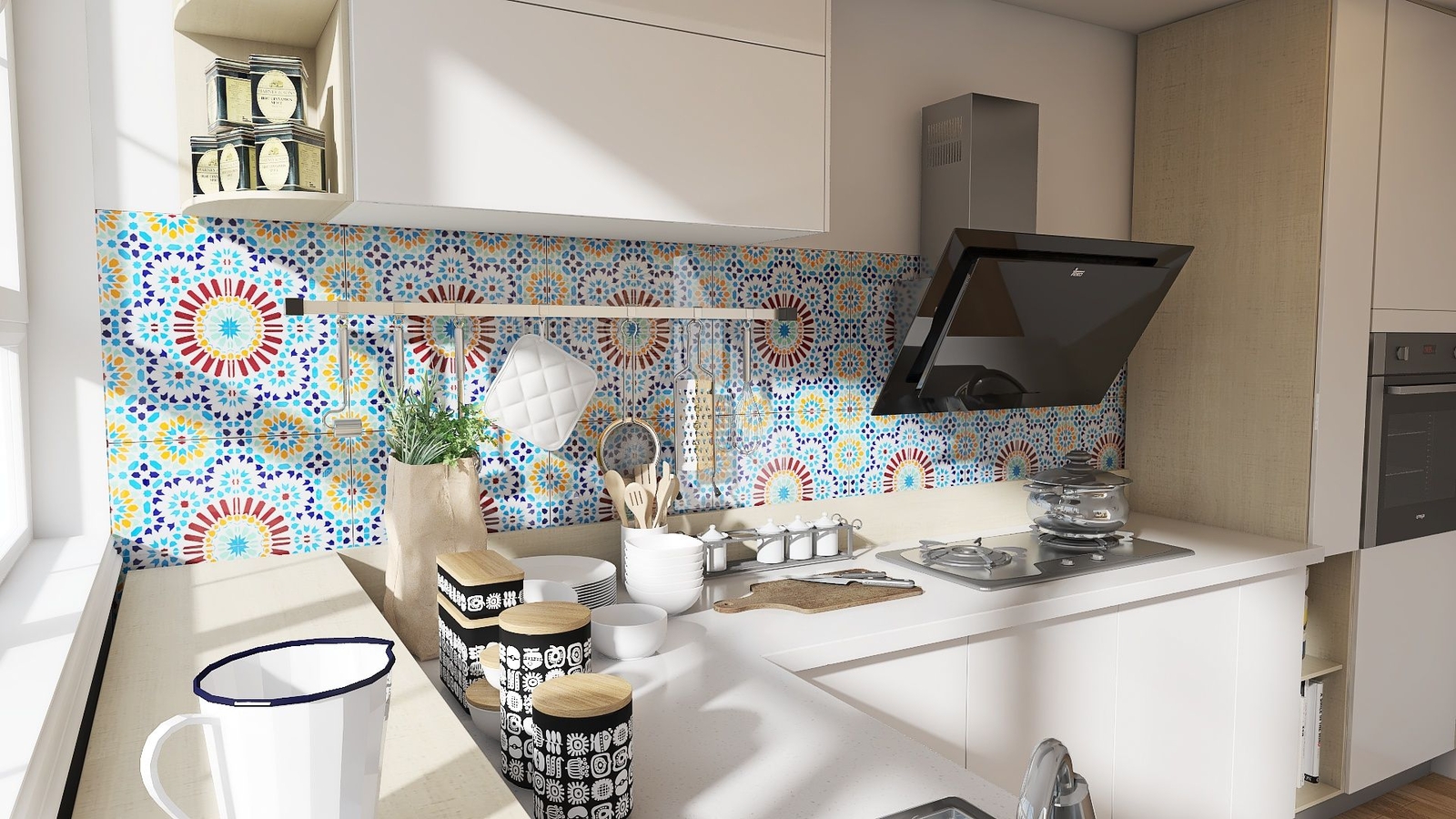 Moroccan Mosaic Tiles 8×8 inch Wall Ceramic Tile for kitchen backsplash – Baha