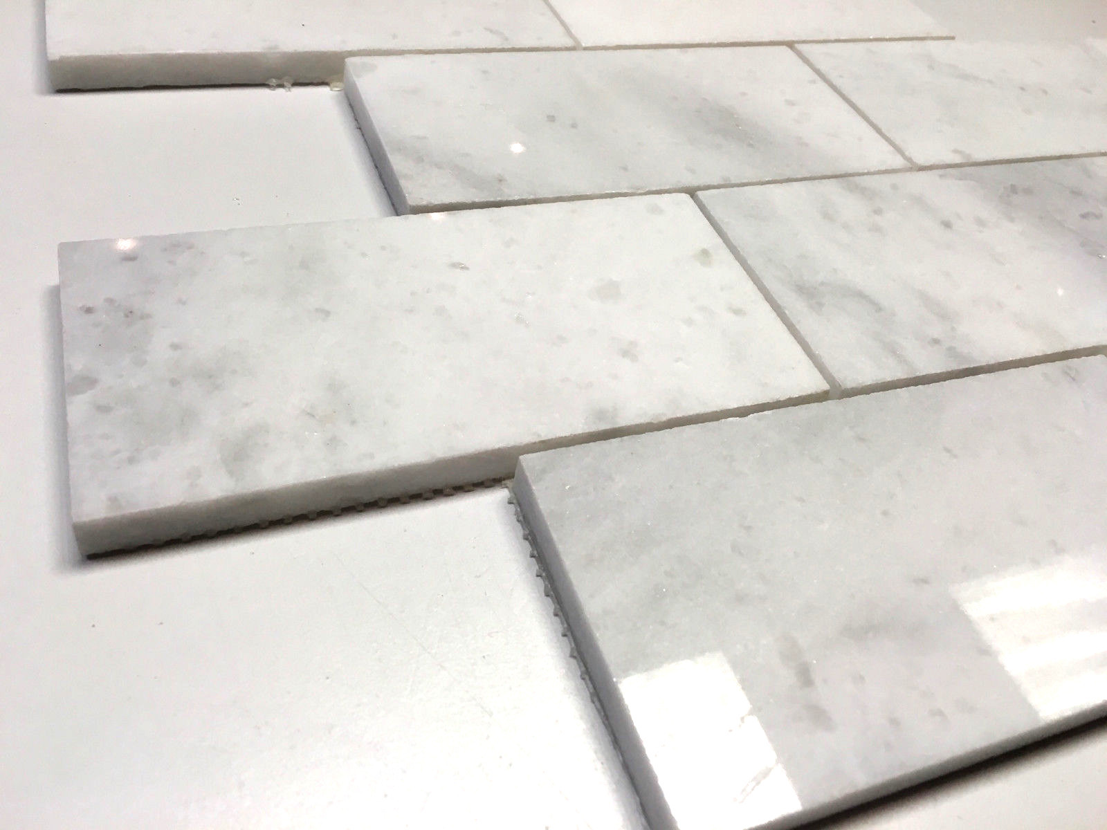 White Carrara 3×6 Polished Marble Tile Backsplash Wall Floor Kitchen Bath