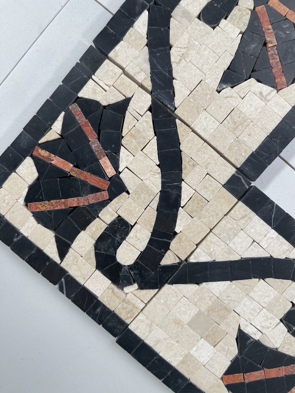 B0080P Marble Mosaic Border Shower Listello Tile Carnation Red 4×12 Polished