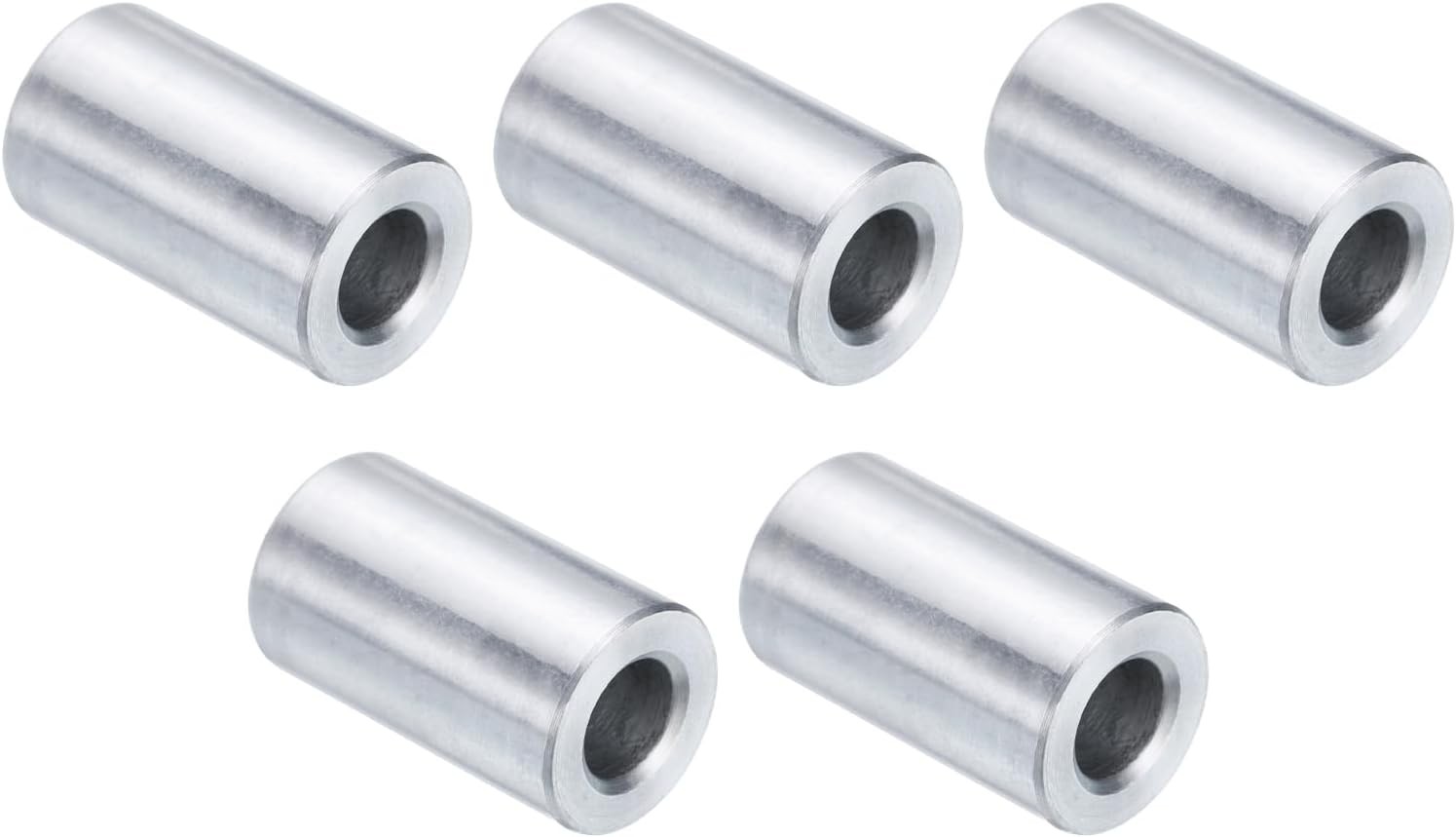 uxcell 5pcs Aluminum Spacer 1/4″ Bore x 1/2″ x x 3/4″, Silver Tone
