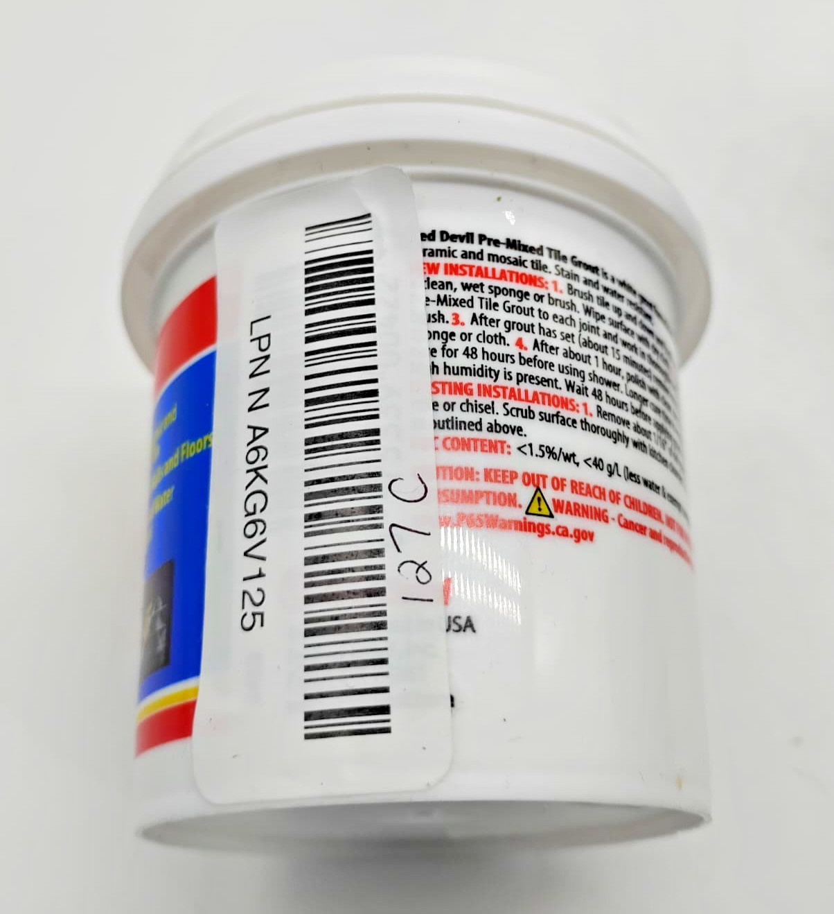 Red Devil 0422 Pre-Mixed Tile Grout White 1/2 Pint Professional Quality
