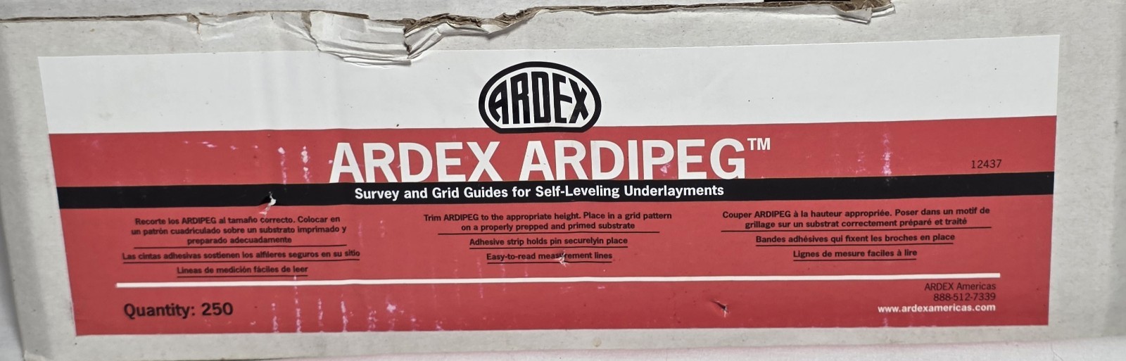 Ardex Ardipeg Self-Leveling Pins , 2 1/2” (64 mm), Tile Leveler Spacers, 380 Pcs