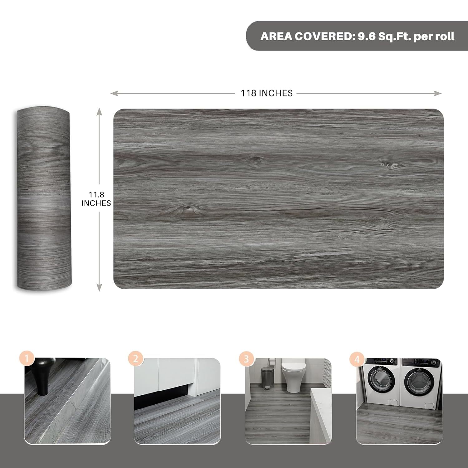 Reclaimed Wood Vinyl Flooring Roll Waterproof Vinyl Plank Flooring Peel