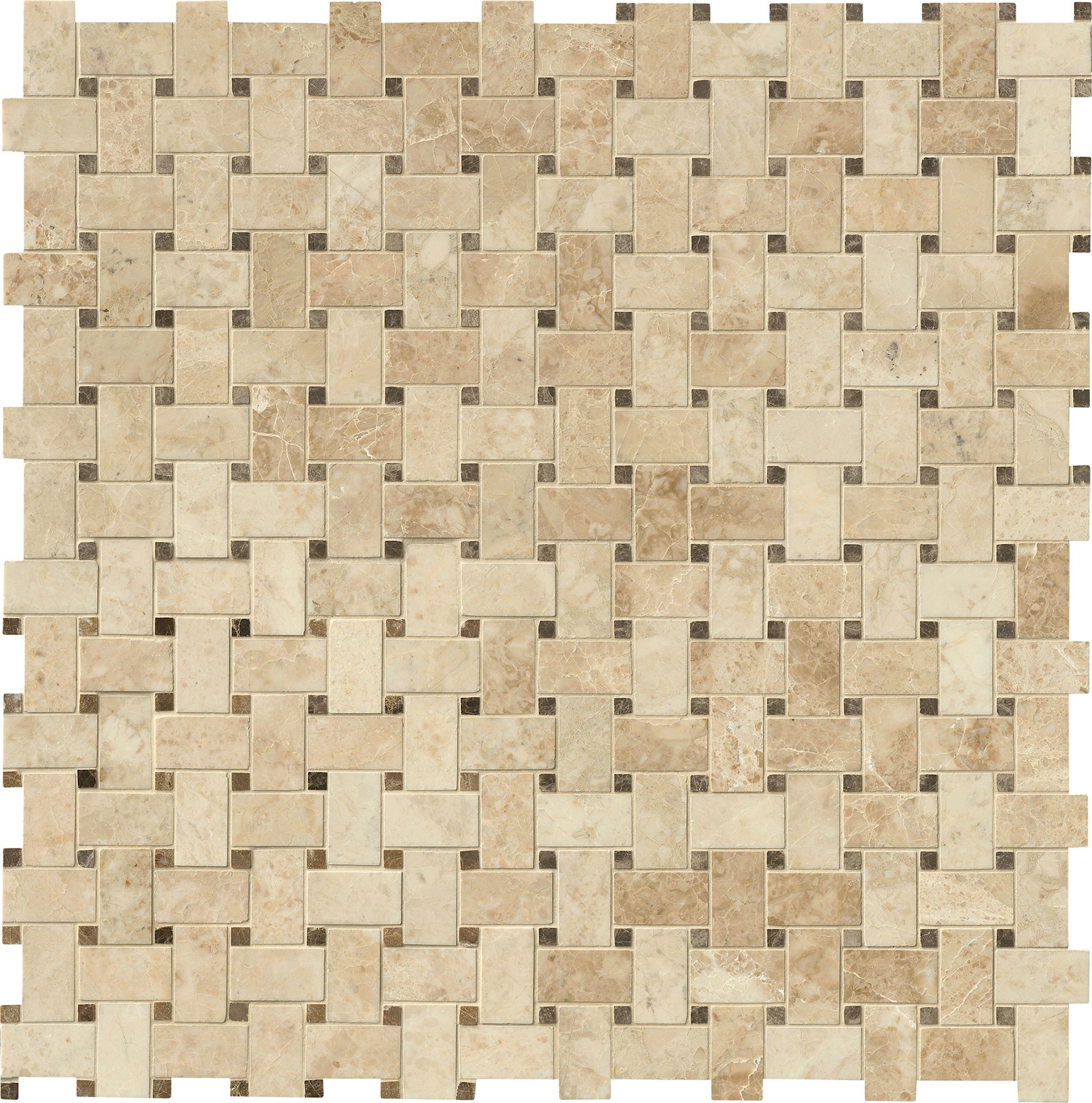 Ackland AKM-S-1X2WVP-CA 12″ x 12″ Marble Basketweave Wall Mosaic – Loredana