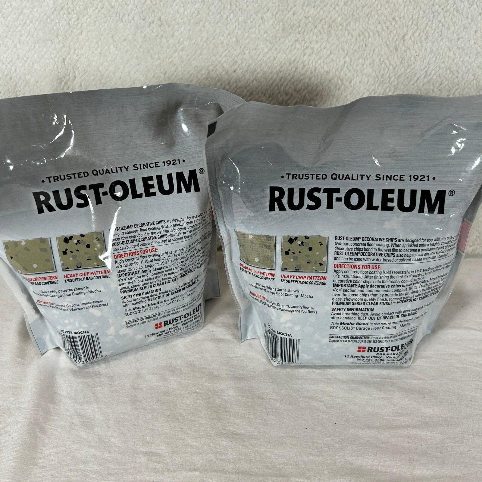 Rust-Oleum Decorative Color Chips 3 Bags Mocha & Glacier Gray Epoxy Floor Flakes