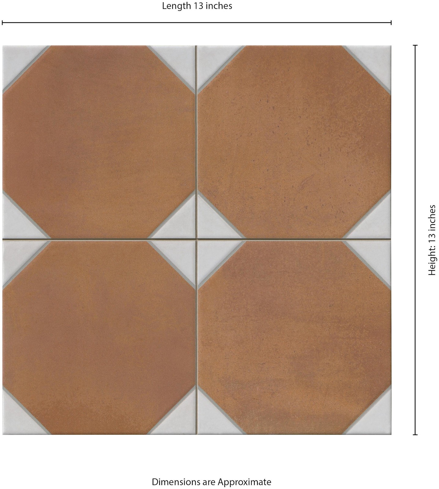 Ackland AKNPT13X13M-CA 13″ x 13″ Porcelain Geometric Floor and – Siena