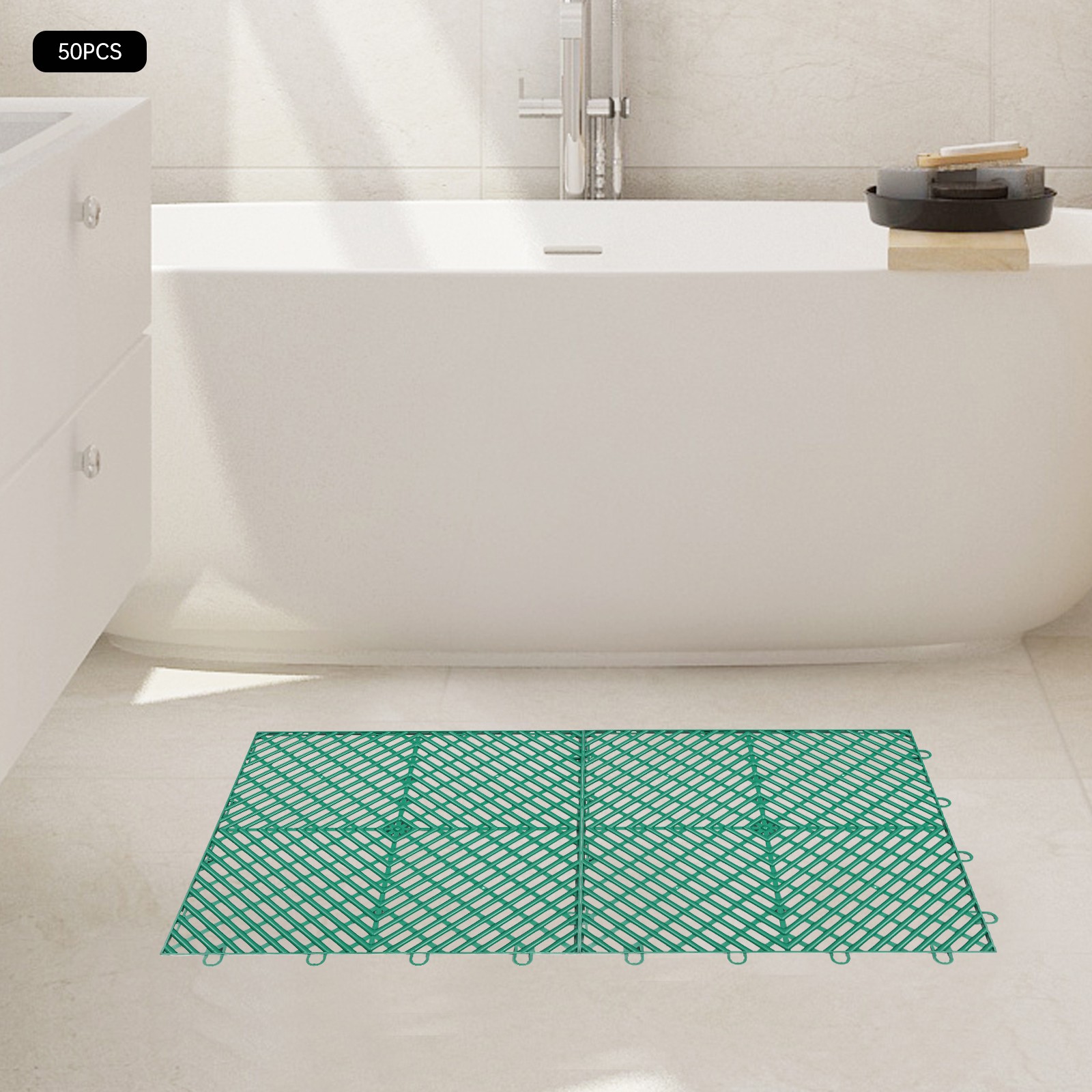 New Interlocking Garage Floor Tiles 50 PCS Deck 12″x12″ Snow Water Drainage