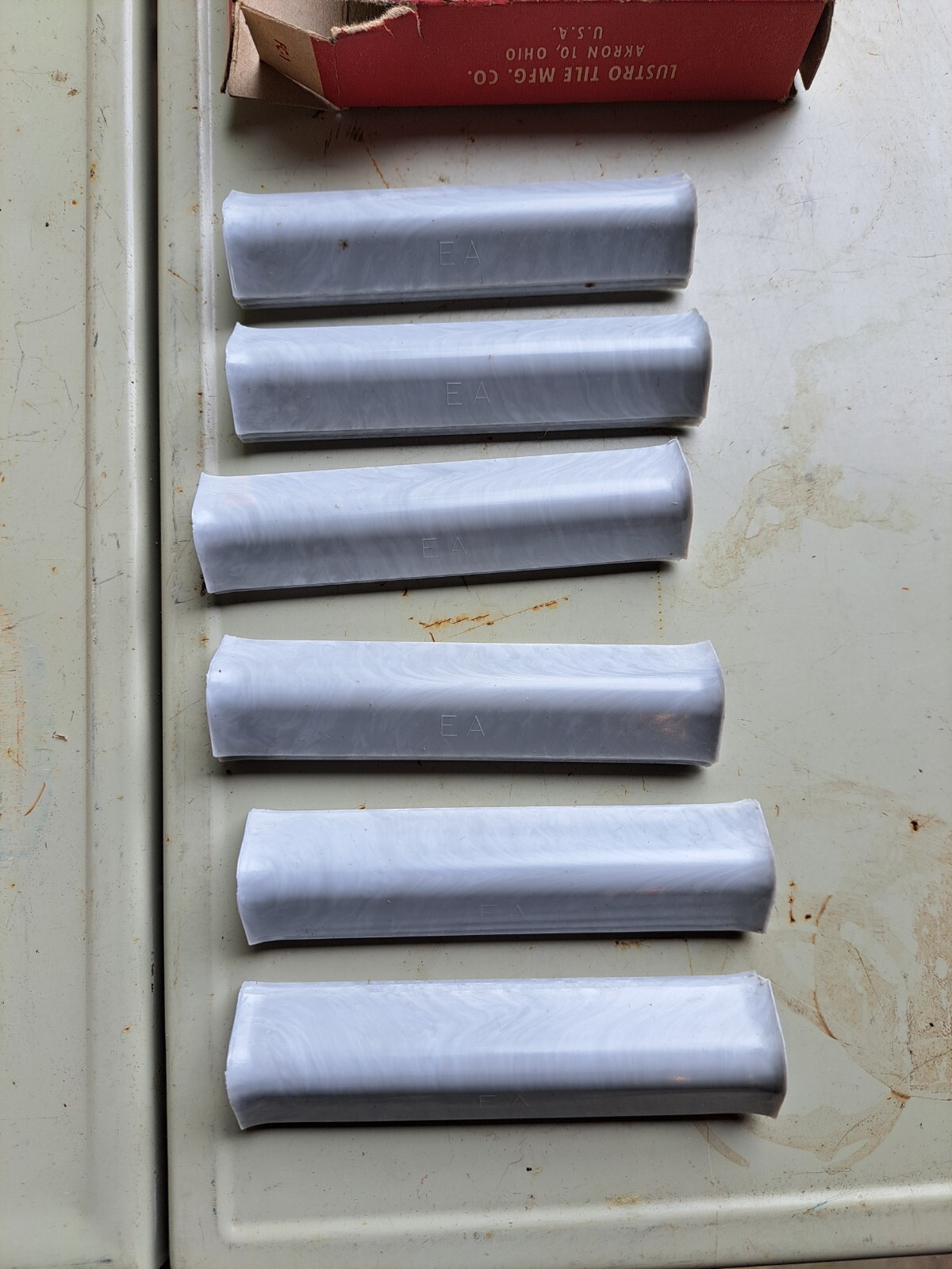 25 Vintage Gray Marbled Lustro Polystyrene Plastic Wall Tile FIELD CORNERS