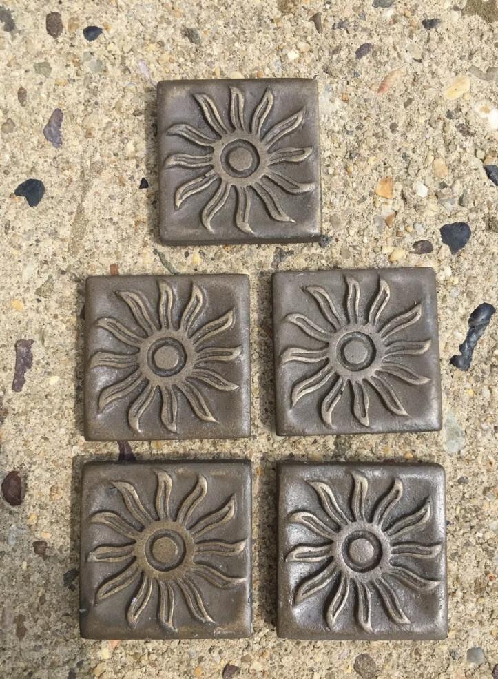 10 Pack – Tile 2×2 Brown Antique Metal Sunrise Accent Insert Deco FREE SHIPPING