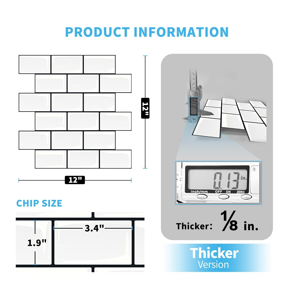 Art3d Peel and Stick Backsplash for Kitchen White Subway (10 Tiles Thicker