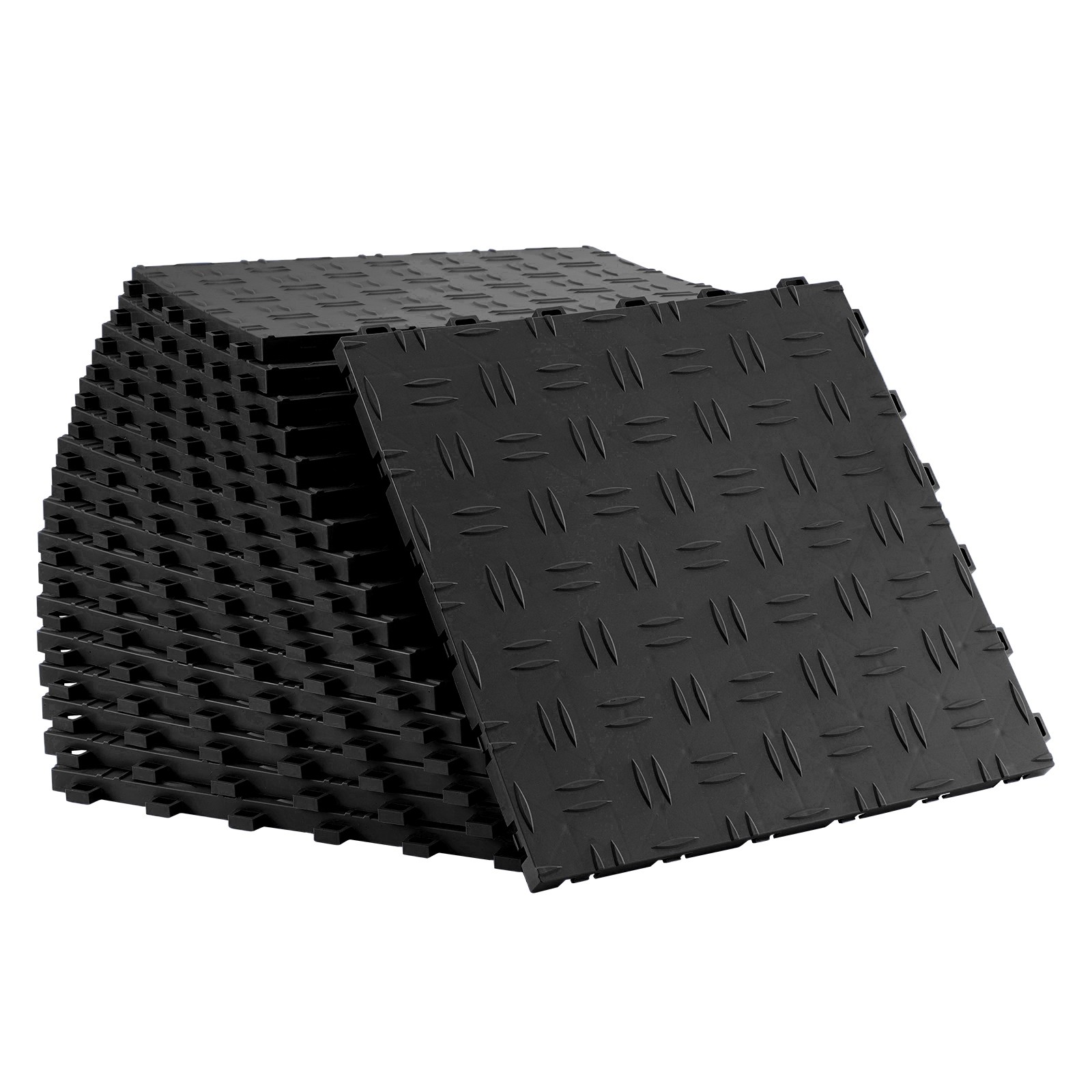 Uimoso Interlocking Garage Floor Tiles 12×12 in, 50-Pack, Black