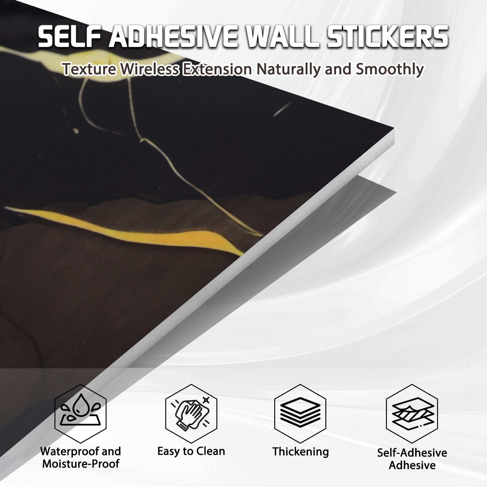 20/40pcs Marble Wall Tiles PVC Waterproof Self-Adhesive 12*24in Wall Panel