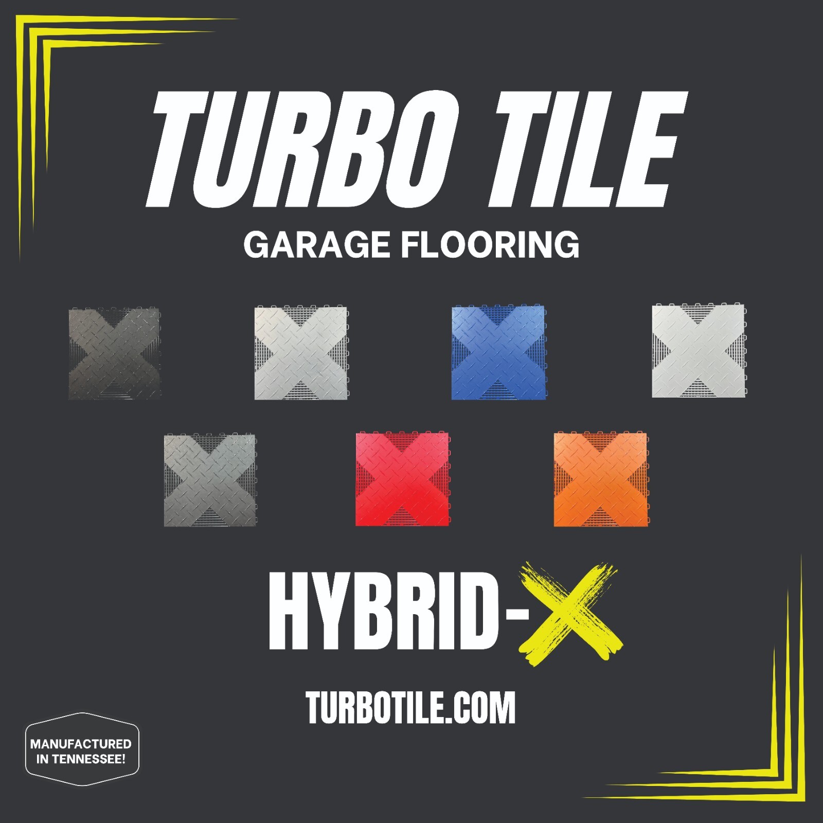 Black … HYBRID-X garage floor tiles. 50 square feet 17” X 17” MADE IN USA